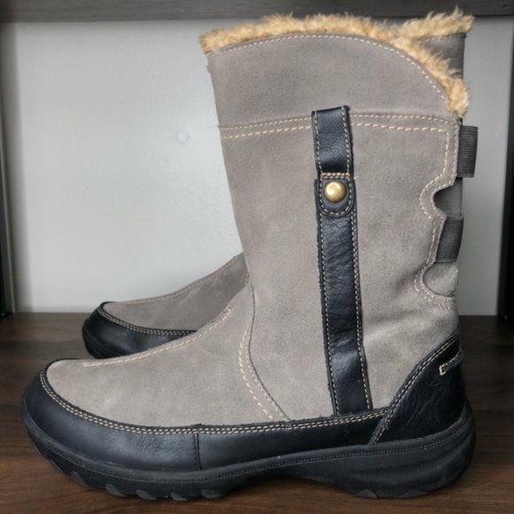 Clarks Andes fortune Q Taupe Leather Winter Boots Sz 7 - Picture 4 of 7